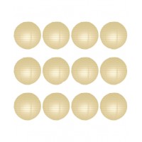 8" Paper Lantern Ivory Regular Wire Value Pack (12 PCS)